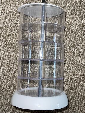 Source Unknown Clear Rotating Makeup Organizer with White Base